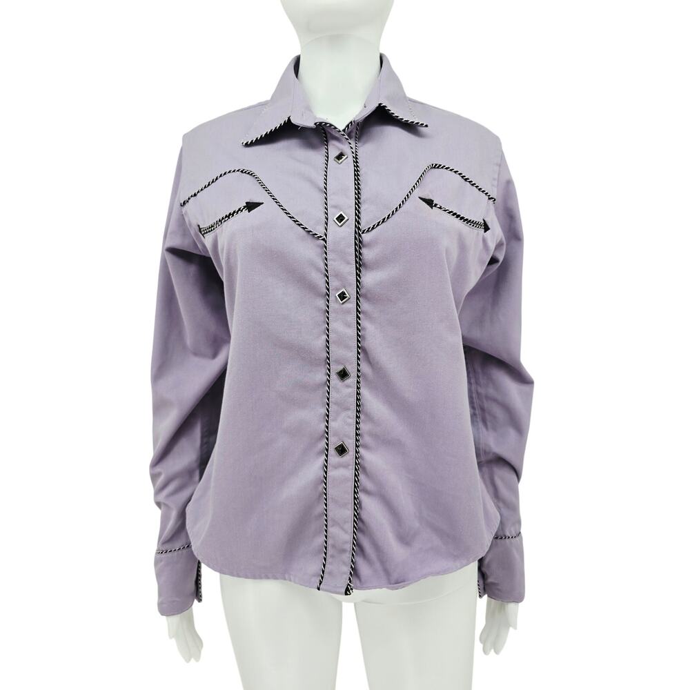 Panhandle Slim Vintage Women's Western Button Down Shirt Purple M
